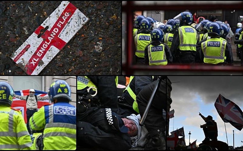 Londra'daki aşırı sağ eyleminde 26 polis yaralandı, 25 kişi gözaltına alındı Londra'daki aşırı sağ eyleminde 26 polis yaralandı, 25 kişi gözaltına alındı