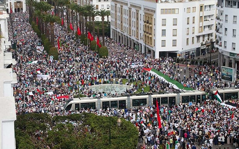 Fas'ta Küresel Sumud Filosu'na destek gösterileri düzenlendi Fas'ta Küresel Sumud Filosu'na destek gösterileri düzenlendi